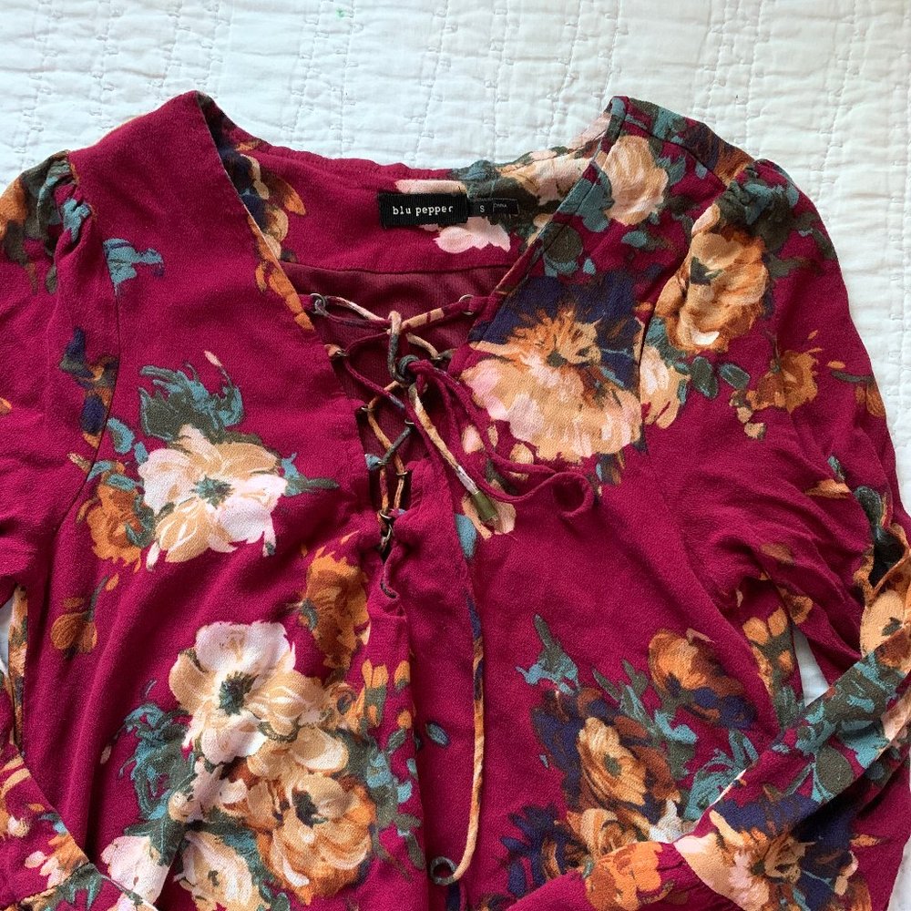 Blu Pepper bell sleeve dress